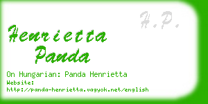 henrietta panda business card